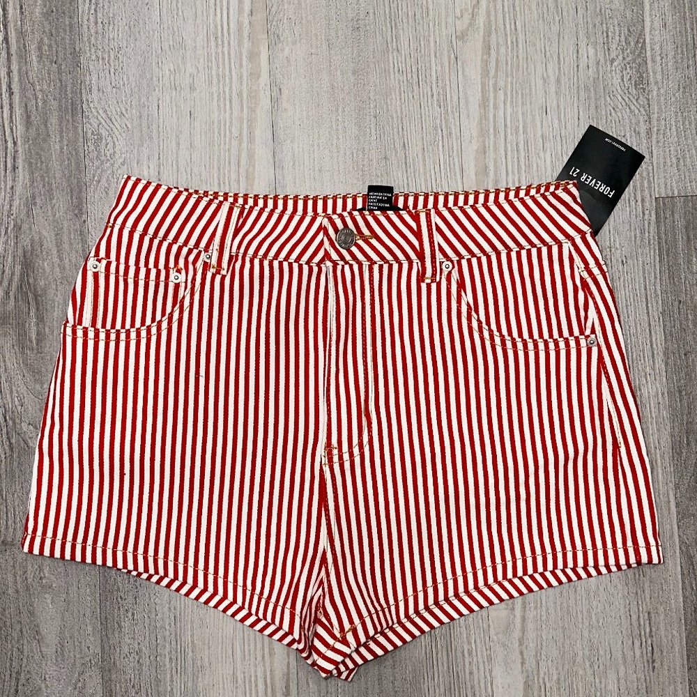 Red and White Striped Short